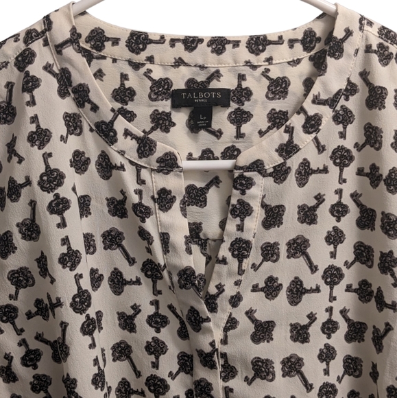 Talbots Vintage Key Blouse LP - Picture 2 of 2
